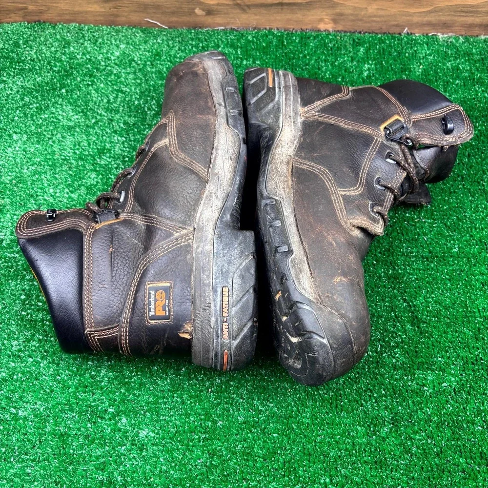 Timberland PRO Work Boot Mens 10.5M Dark Brown Waterproof Oil Resistant F2413-11